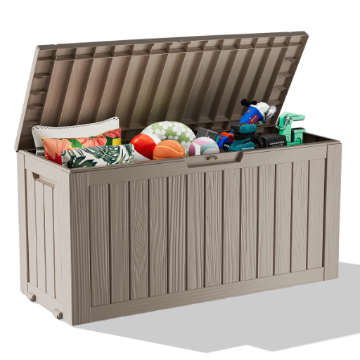 Emperic Design 75-gal Water Resistant Resin Lockable Deck Box (Brown)