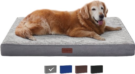 Ophanie Orthopedic Dog Bed 35″x22″x3.5″ Gray