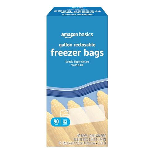 Amazon Basics Reclosable Freezer Gallon Size Bags 90 Count Deal