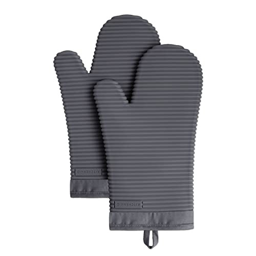 KitchenAid Ribbed Soft Silicone Oven Mitt 2-Pack Set