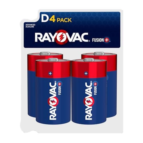 Rayovac Fusion Alkaline D Batteries 4-Pack