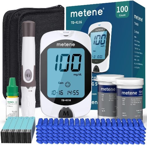 Metene TD-4116 Blood Glucose Monitor Kit Deal