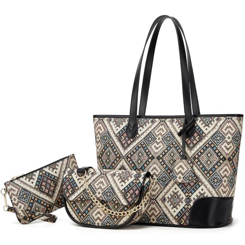 Lovematch Women's 3-Piece Tote & Handbag Set (Various Colors)