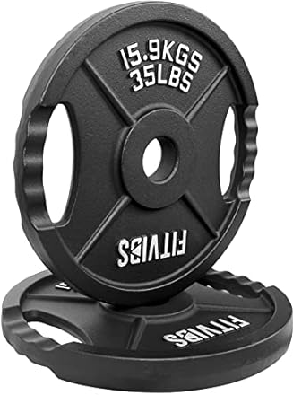 Fitvids Olympic 2" Cast Iron 2-Hole Style Weight Plate Set 35-lb Deal