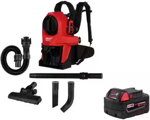 Milwaukee M18 FUEL 18V Brushless 3-in-1 Backpack Vacuum with M18 5.0Ah XC Extended Capacity Battery