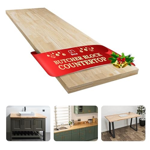 Bme Hevea Solid Wood Unfinished Butcher Block Countertop 48"x25"x1.5" Deal