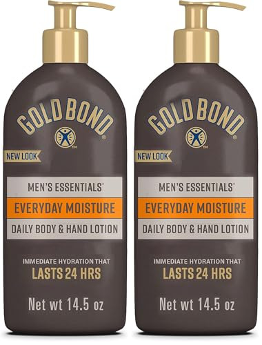 Gold Bond Men's Essentials Everyday Moisture Daily Body & Hand Lotion w/ Vitamin C 2-Pack 14.5-Oz