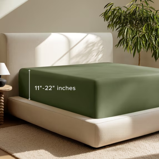 Bare Home Fitted Sheet 22" Extra Deep Pocket Twin-XL
