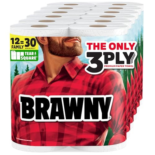 Brawny Tear-A-Square 3-Ply Paper Towels, 12 XL Family Rolls Deal