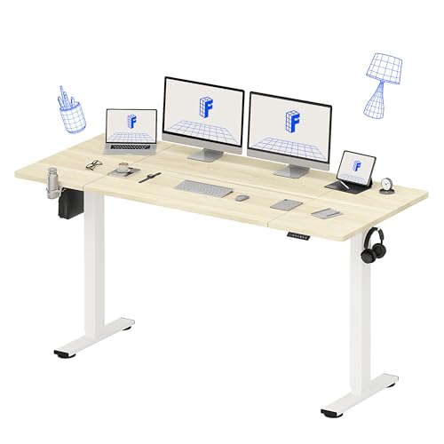FLEXISPOT Electric Standing Desk 79"x32" (White Wood Grain)