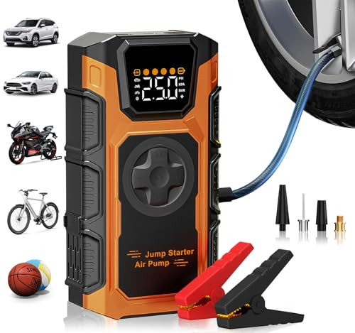 150PSI Jump Starter with Tire Inflator Portable Air Compressor