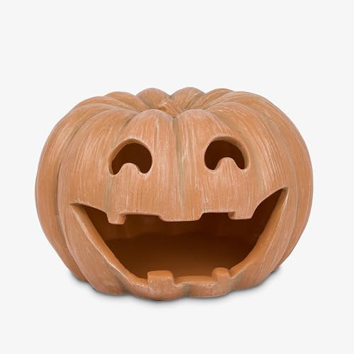 Luminara Jack-o'-Lantern Pumpkin Tealight Holder - Orange 10" x 6.75"