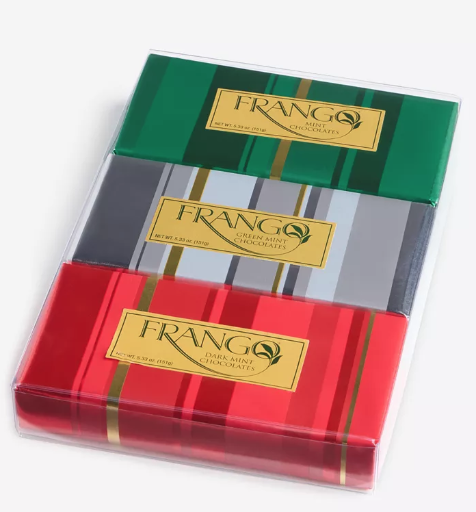 Frango Chocolates 3-Pack 1/3 LB Wrapped Milk Chocolate, Dark Chocolate, Green Mint Boxed Chocolates
