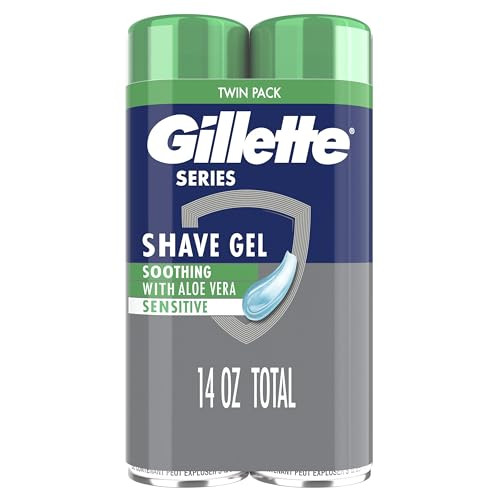 Gillette Series 3X Action Shave Gel, Sensitive 7 Oz (4 Canisters)