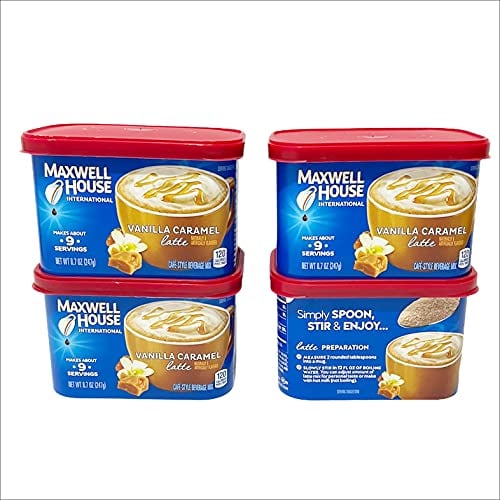 Maxwell House International Vanilla Caramel Latte Instant Coffee Beverage Mix 4-Pack Deal