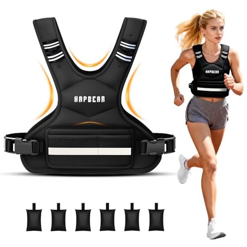 HAPBEAR Men's & Women's Adjustable Weighted Vest w/ 6 Removable Weights (4-10 Lbs) Deal