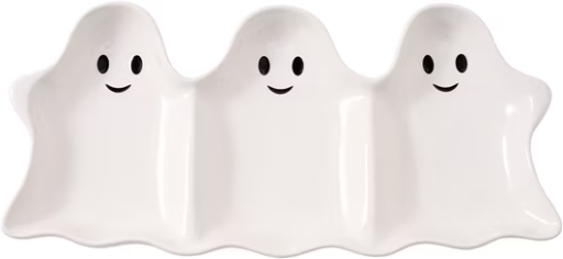 Way To Celebrate Halloween Three-Ghost Ceramic Serving Tray