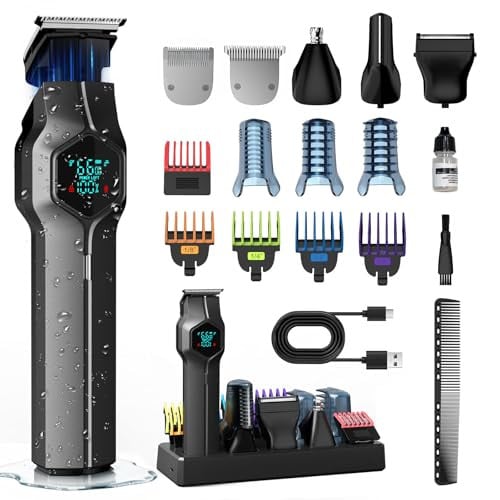 TRIMX IPX7 Waterproof Cordless Beard Trimmer w/ Magnetic Snap On Heads Deal