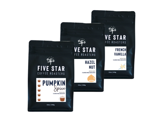 Five Star Coffee Roasters Whole Bean Fall Flavors 3-Pack 12 Oz.