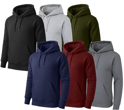 BLUE ICE 3-Pack Assorted Men's Fleece-Lined Classic Pullover Hoodie