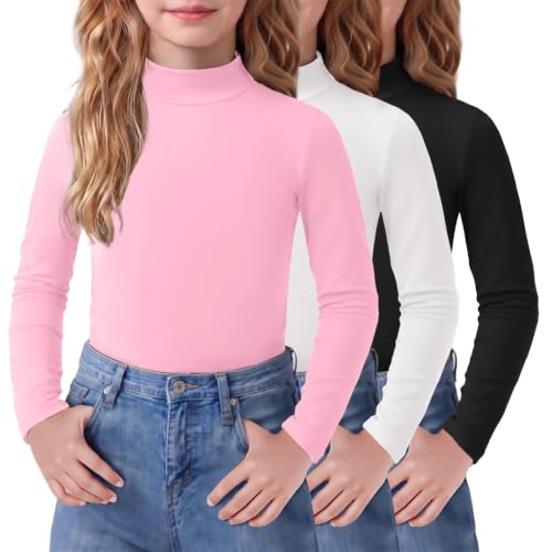 Arshiner Girls 3-Pack Long Sleeve Shirts