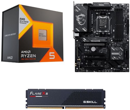 AMD Ryzen 5 7600X3D, MSI B850 Gaming Pro WiFi AM5, G.Skill Flare X5 Series 16GB DDR5-6000 Computer Build Bundle