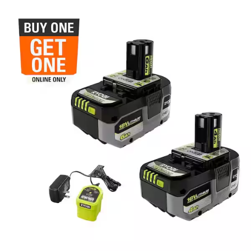 RYOBI ONE+ 18V Lithium-Ion High Performance Starter Kit w/ 4 Ah HP Battery & 6.0 Ah HP Battery