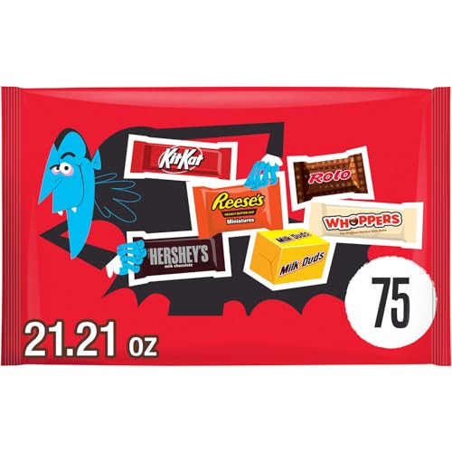 HERSHEY'S Miniatures Assorted Flavored Halloween Candy Bag 21.21 oz (75 Pieces)