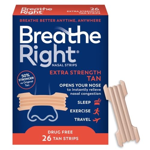 Breathe Right Nasal Strips Extra Strength Tan 26 Count Deal