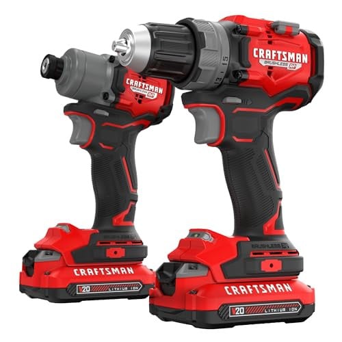 CRAFTSMAN V20 Brushless RP 1/2 inch Drill/Driver and 1/4 inch Impact Driver with 2 Batteries Deal