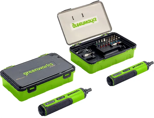 Greenworks Set of 2 4V Screwdriver with 26-Piece Accessory Kit