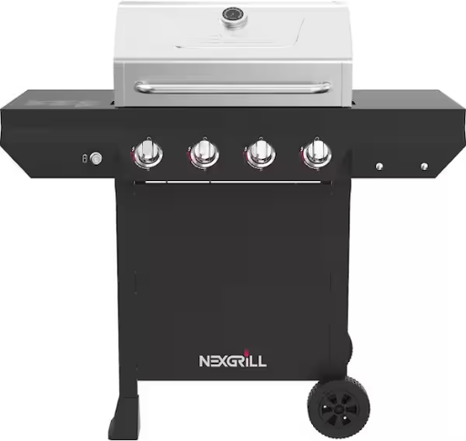 Nexgrill 4-Burner Propane Gas Grill in Black with Stainless Steel Main Lid Deal