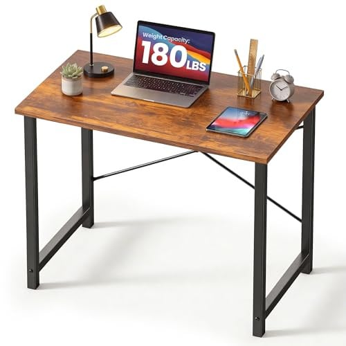 DUMOS 32 Inch Small Computer Desk Rustic Brown