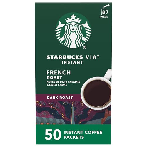 Starbucks VIA Instant Coffee Dark Roast French Roast 50-Count