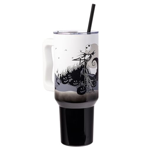 Silver Buffalo Disney Nightmare Before Christmas Jack Skellington Hill and Moon Double Walled Stainless Steel Tumbler, 40 Ounces Deal