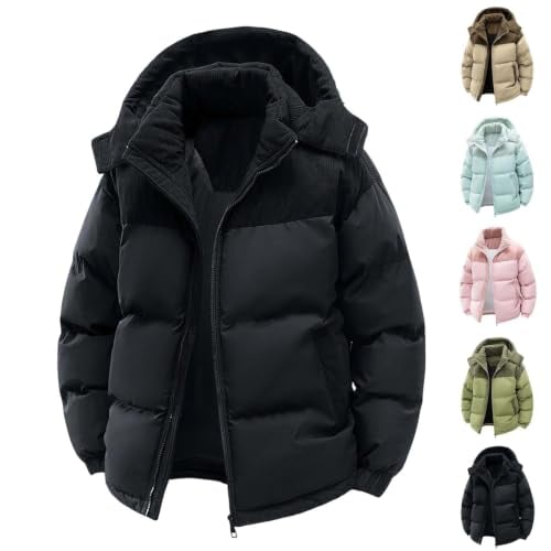 Men's Thicken Warm Quilted Jacket with Hoodie