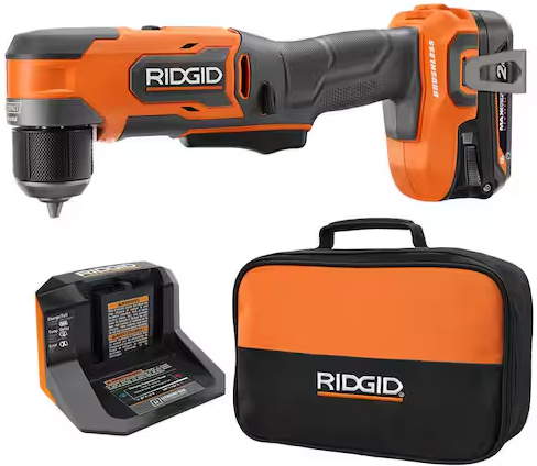 RIDGID 18V SubCompact Brushless Cordless 3/8 in. Right Angle Drill Kit with 2.0 Ah MAX Output Battery