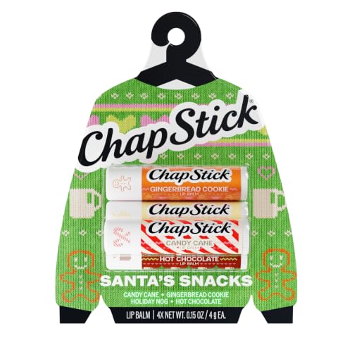 ChapStick Santa's Snacks Holiday Flavored Lip Balm Variety Gift Set, 4-Pack Deal