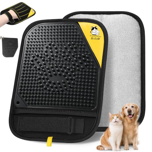 Aollop 2-in-1 Pet Hair Removal Glove with 5-Finger Design for Cats and Dogs
