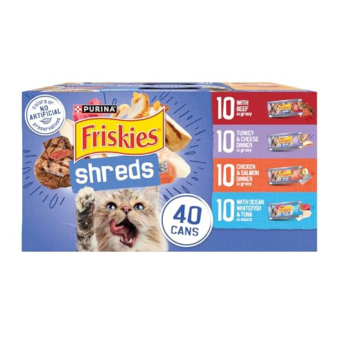 Friskies Shreds Cat Food in Gravy Variety Pack 40 Cans