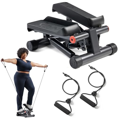 Sunny Health & Fitness Mini Stair Stepper with Resistance Bands