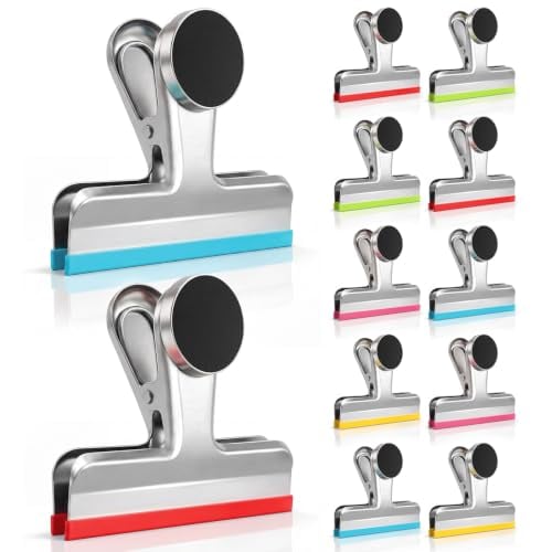 HOUSE AGAIN 10-Count 3" Magnetic Stainless Steel Chip Clips w/ Silicone Grips