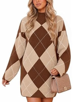 Wenrine Women’s Oversized Turtleneck Dress