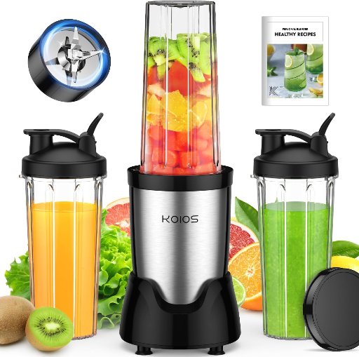 KOIOS Personal Blender for Shakes and Smoothies with 2 To-Go Cups