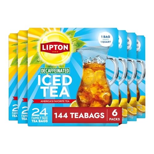 6-Pack 24-Count Lipton Decaf Black Iced Tea Bags Deal