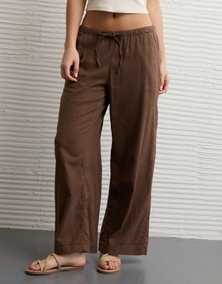 American Eagle Low-Rise Linen-Blend Pull-On Pant Deal