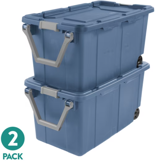 Sterilite Extra-Large Wheeled Industrial Storage Bin 40 Gallon 2-Count Deal
