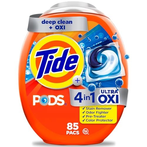 Tide 4-in-1 Ultra Oxi PODS Laundry Detergent Pacs, 85 Count Deal