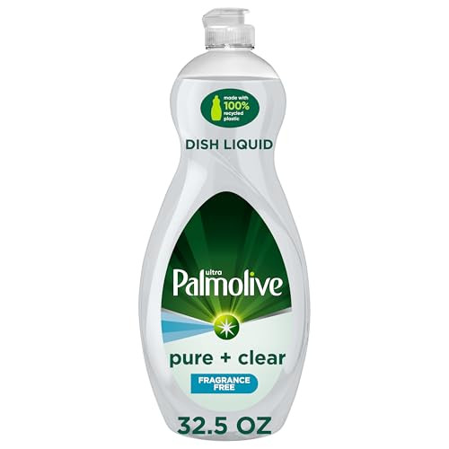 Palmolive Ultra Dishwashing Liquid Dish Soap, Pure + Clear Fragrance Free 32.5 Fl Oz