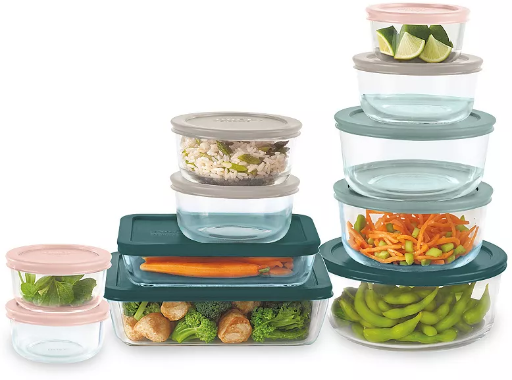 22-Piece Pyrex Glass Food Storage Set